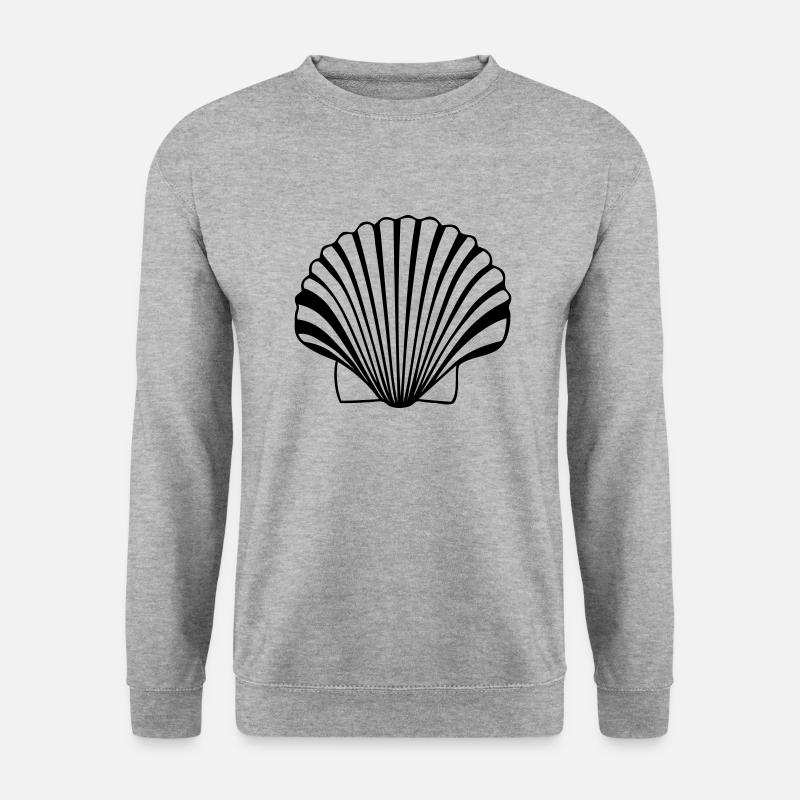 coquille saint jaques coquillage de Compostelle - Sweat-shirt Unisexe - gris chiné