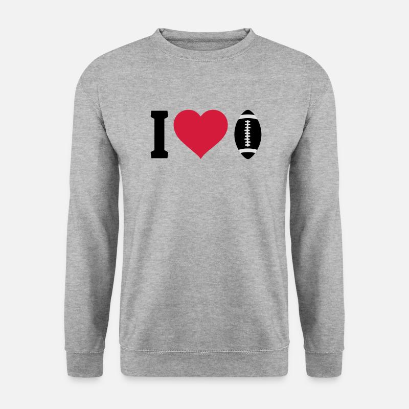 I love football - Unisex Pullover - Weißgrau meliert