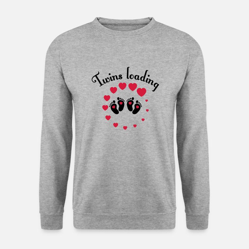 Twins loading - Unisex Pullover - Weißgrau meliert