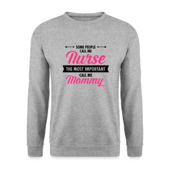 Some People Call Me Nurse... - Unisex Sweatshirt - salt & pepper - Front - Alina (178cm) & Michal (187cm)