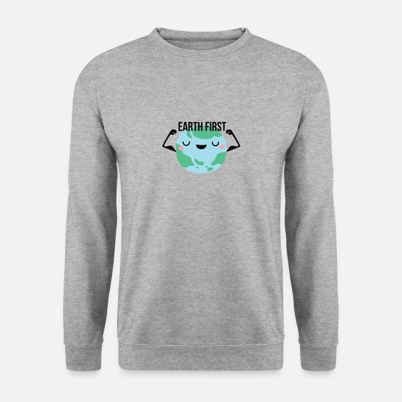 earth first - Unisex Pullover - Weißgrau meliert
