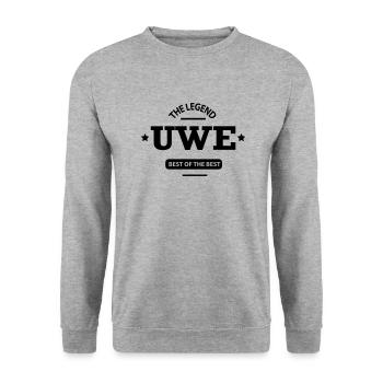 uwe - Unisex Pullover - Weißgrau meliert - Vorne - Alina (178cm) & Michal (187cm)