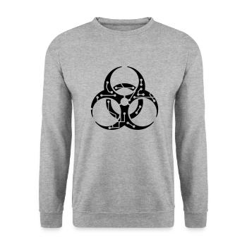schaltkreis elektronisch symbol gift viren bakteri - Unisex Pullover - Weißgrau meliert - Vorne - Alina (178cm) & Michal (187cm)