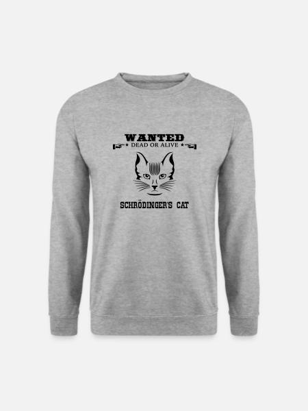 Awesome Geek Shirt: Schrödinger's Cat - Sweat-shirt Unisexe - gris chiné