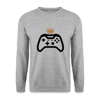 gamer - Unisex Pullover - Weißgrau meliert - Vorne - Alina (178cm) & Michal (187cm)