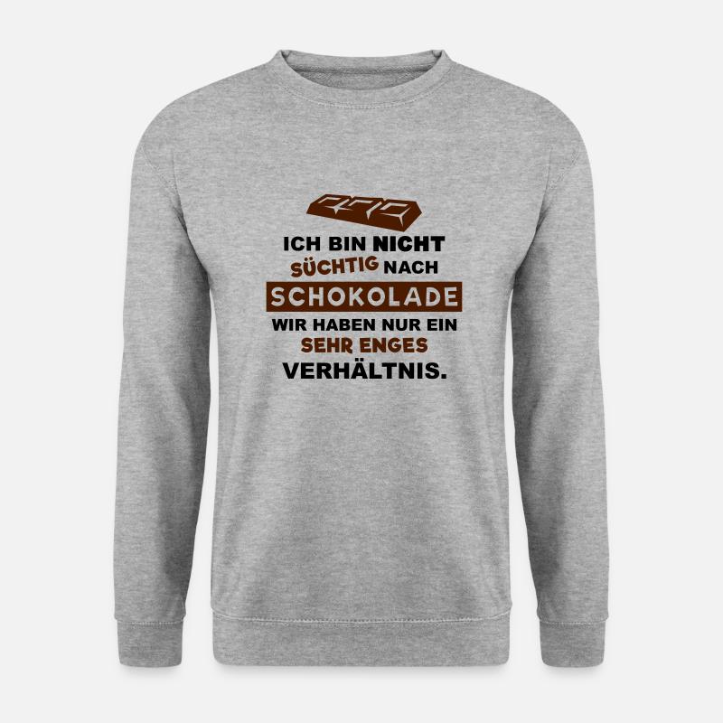 Schokolade (süchtig) - Unisex Pullover - Weißgrau meliert