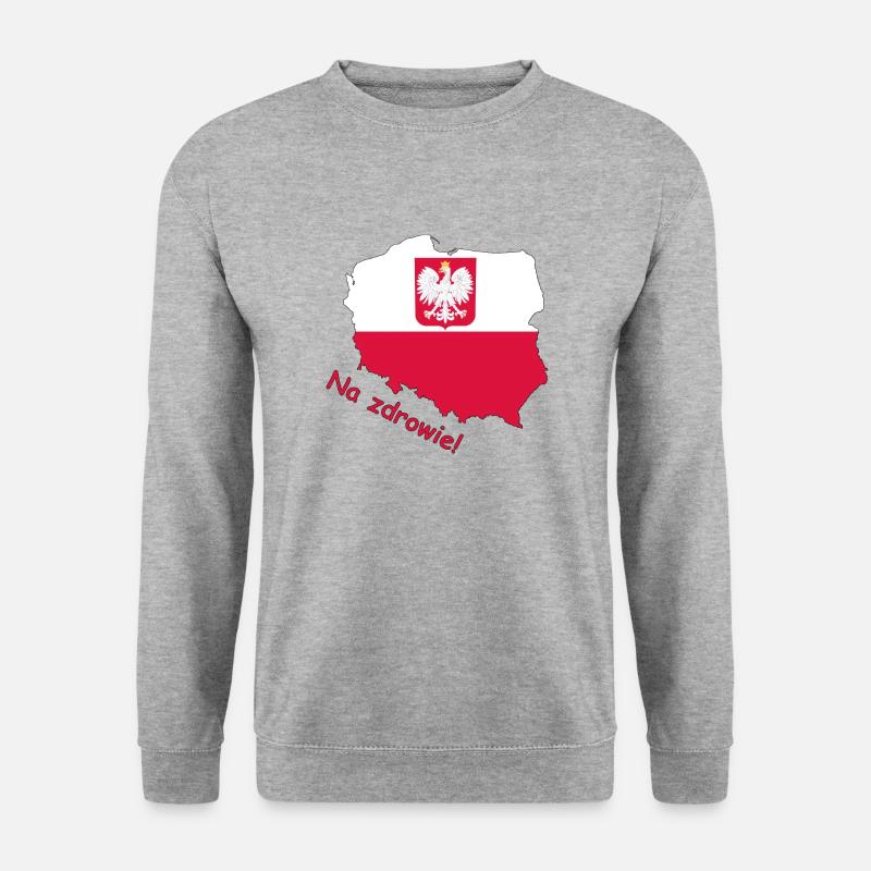 Polen - Unisex Pullover - Weißgrau meliert