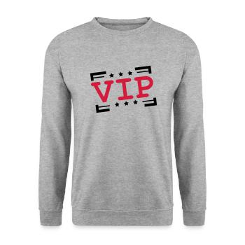 Shirt logo member stamp vip person important parti - Unisex Sweatshirt - salt & pepper - Front - Alina (178cm) & Michal (187cm)