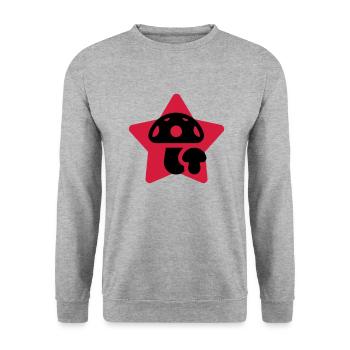 Mushroom / Champignon / Pilz / Picking - Unisex Sweatshirt - salt & pepper - Front - Alina (178cm) & Michal (187cm)