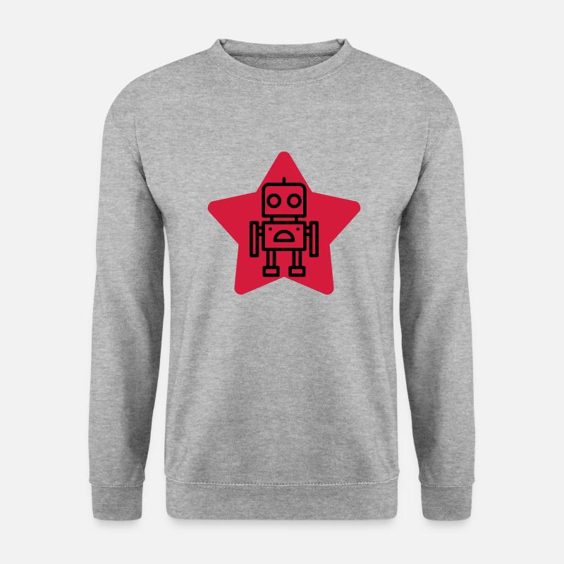 Robotik / Roboter / Robot / Robotics - Unisex Pullover - Weißgrau meliert