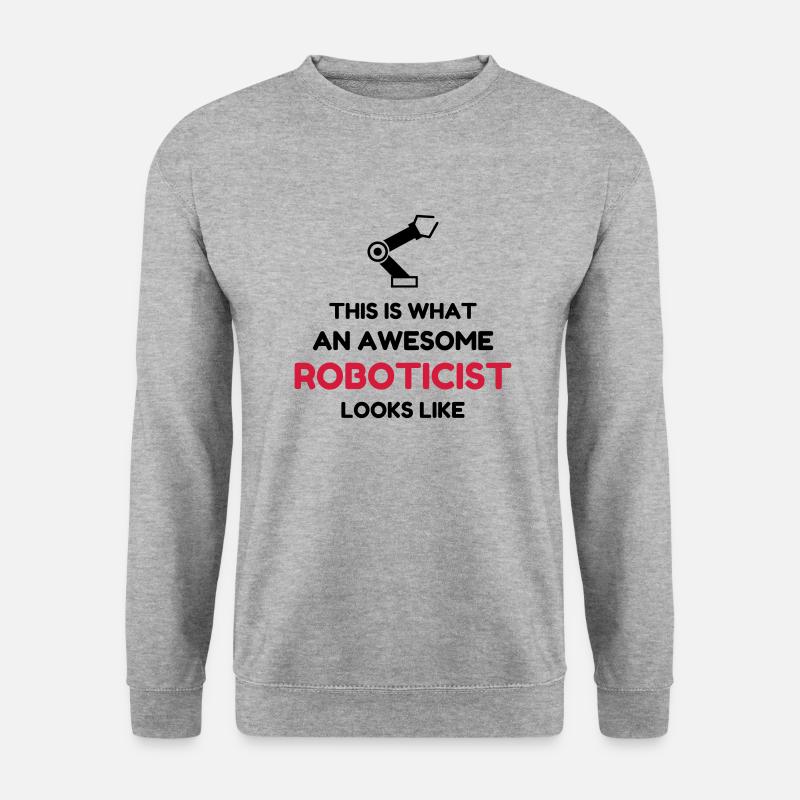 Robotik / Roboter / Robot / Robotics - Unisex Pullover - Weißgrau meliert
