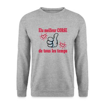 Elu meilleur corse de tous les temps - Sweat-shirt Unisexe - gris chiné - Devant - Alina (178cm) & Michal (187cm)