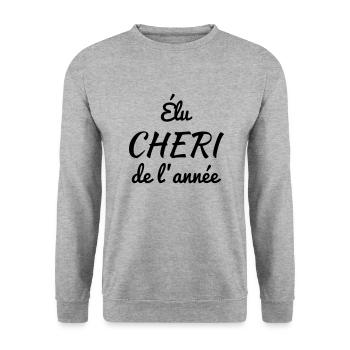 Amour / Saint Valentin / Coeur / Bébé / Love - Sweat-shirt Unisexe - gris chiné - Devant - Alina (178cm) & Michal (187cm)