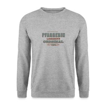 Pfarrerin - Unisex Pullover - Weißgrau meliert - Vorne - Alina (178cm) & Michal (187cm)
