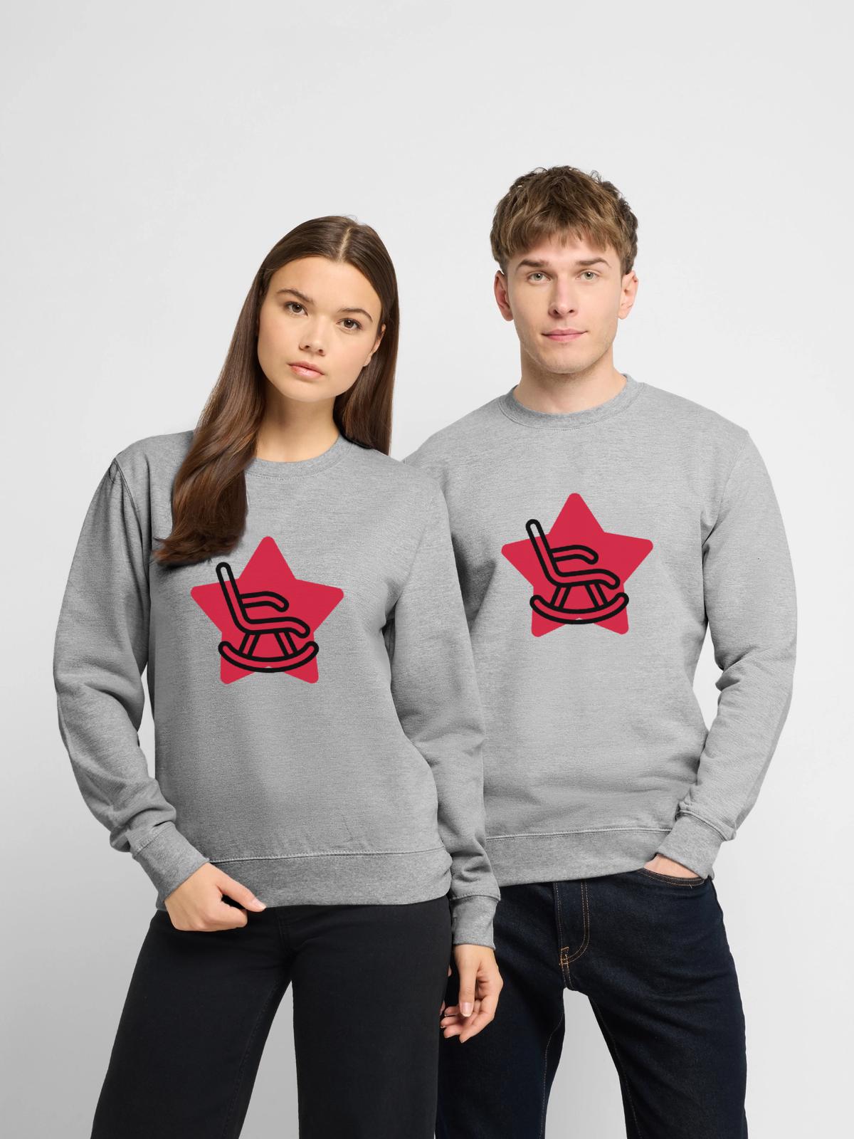 Ruhestand / Rentner / Rentnerin / Rente - Unisex Pullover - Weißgrau meliert - Vorne - Alina (178cm) & Michal (187cm)