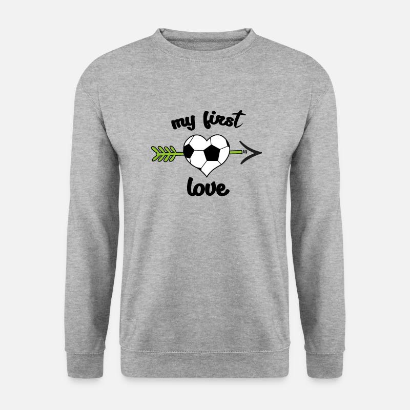 Fussball - Unisex Pullover - Weißgrau meliert