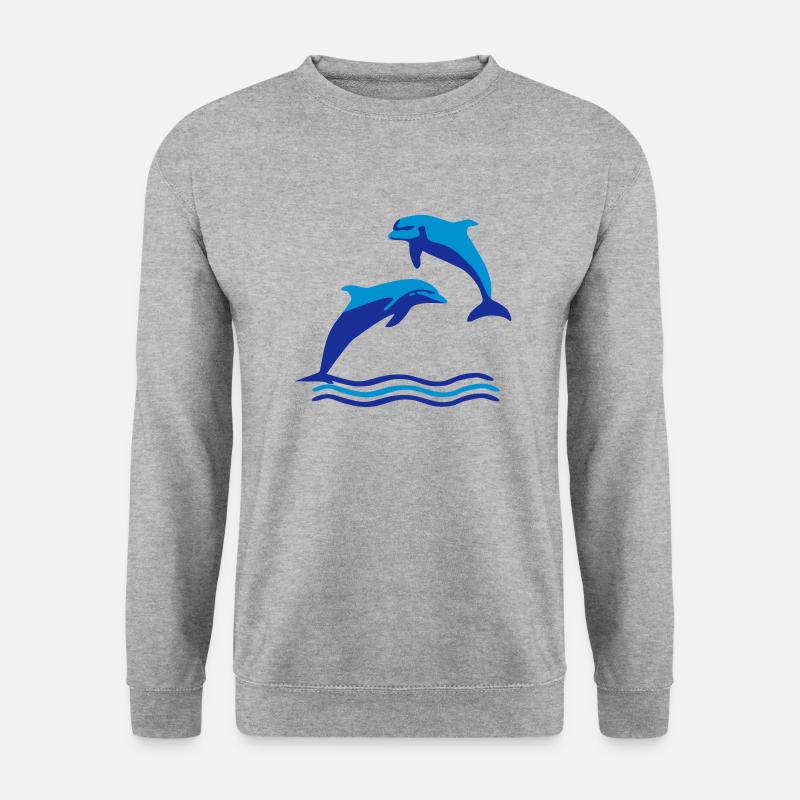 Dolphins & Waves, Dolphin - Unisex Sweatshirt - salt & pepper
