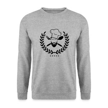 cook design - Unisex Pullover - Weißgrau meliert - Vorne - Alina (178cm) & Michal (187cm)