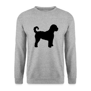 Labradoodle - Unisex Pullover - Weißgrau meliert - Vorne - Alina (178cm) & Michal (187cm)