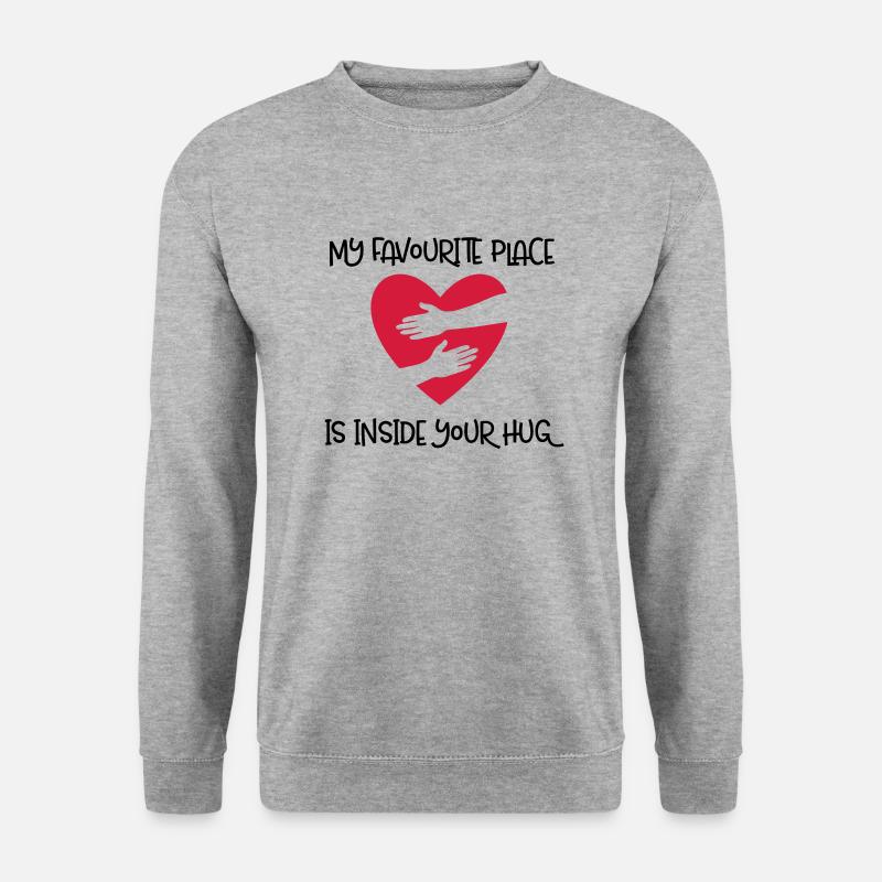 Umarmung - Unisex Pullover - Weißgrau meliert