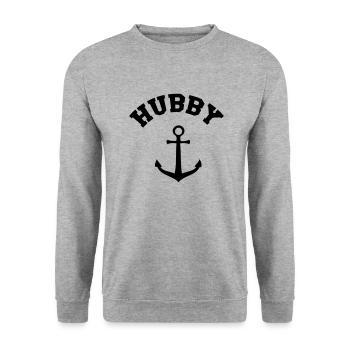 hubby_anchor - Unisex Sweatshirt - salt & pepper - Front - Alina (178cm) & Michal (187cm)