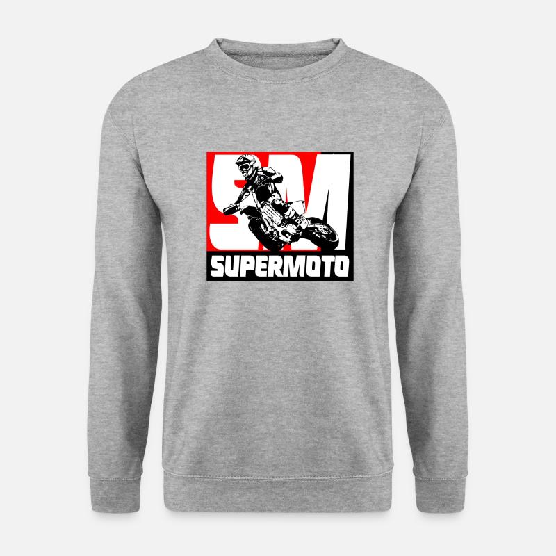Supermoto - Supermotard - Unisex Pullover - Weißgrau meliert