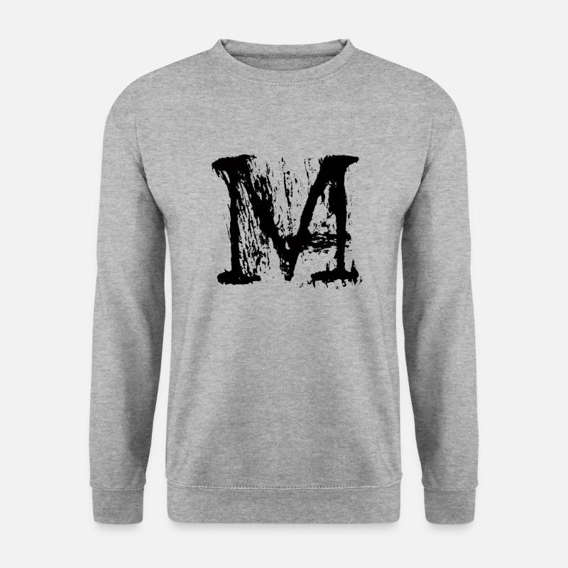 M - Unisex Pullover - Weißgrau meliert