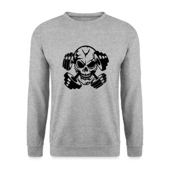 dead head halter bodybuilding bodybuilding sport - Unisex Sweatshirt - salt & pepper - Front - Alina (178cm) & Michal (187cm)