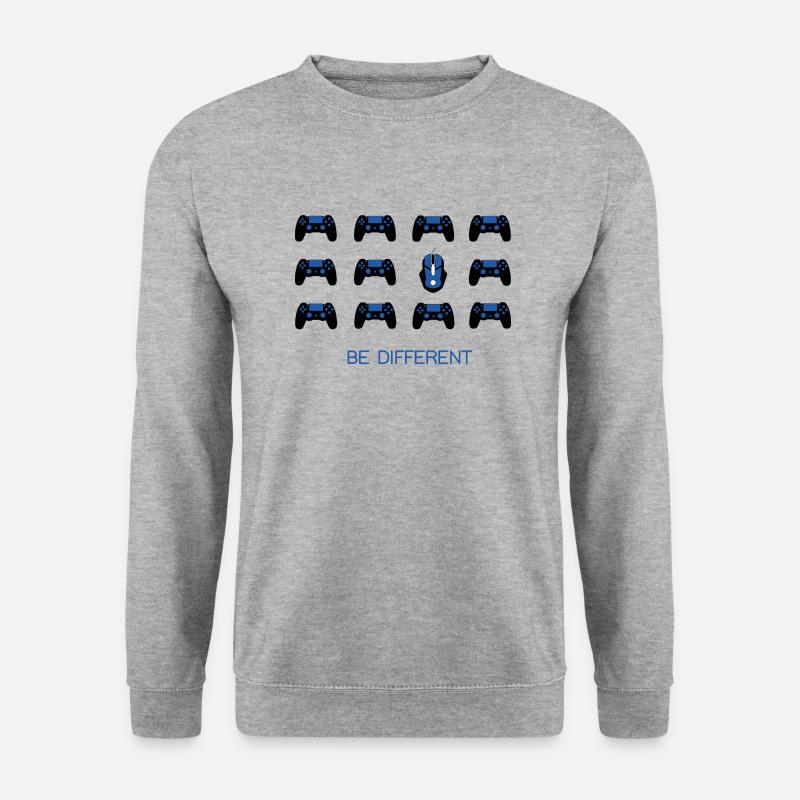 BLAU SCHWARZ - BE DIFFERENT - Unisex Pullover - Weißgrau meliert