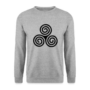 Triskel 2 - Unisex Sweatshirt - salt & pepper - Front - Alina (178cm) & Michal (187cm)