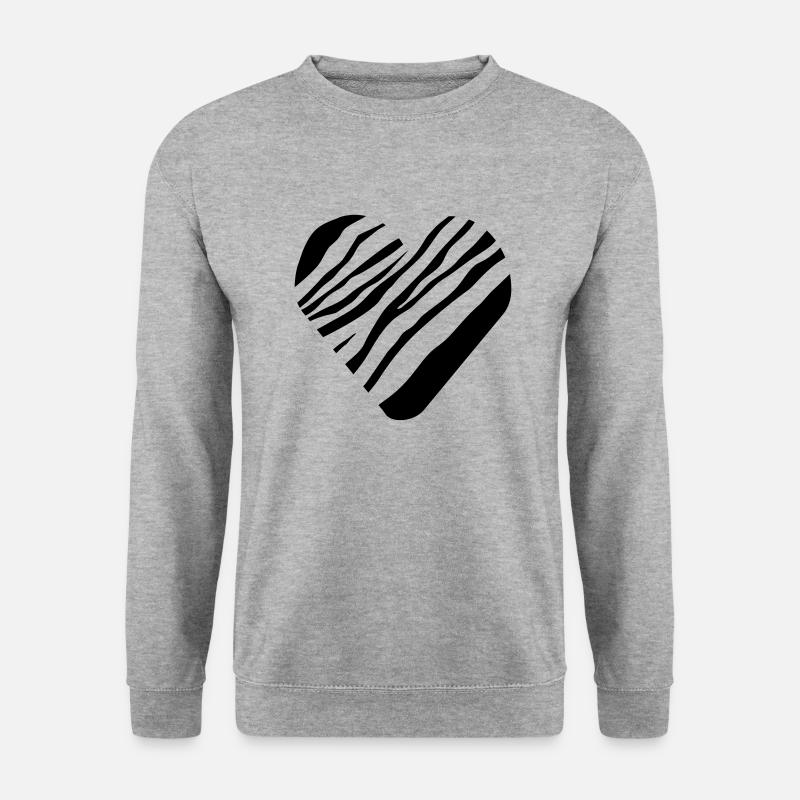 ZEBRURE HERZ - Unisex Pullover - Weißgrau meliert