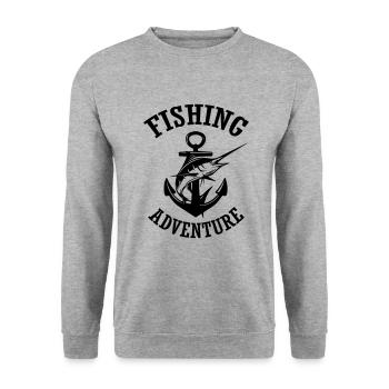 Fishing adventure - Unisex Sweatshirt - salt & pepper - Front - Alina (178cm) & Michal (187cm)