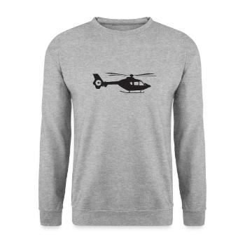 Helicopter side view - Unisex Sweatshirt - salt & pepper - Front - Alina (178cm) & Michal (187cm)