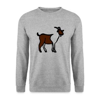 Goat - Line Art - Choose your color - Unisex Pullover - Weißgrau meliert - Vorne - Alina (178cm) & Michal (187cm)