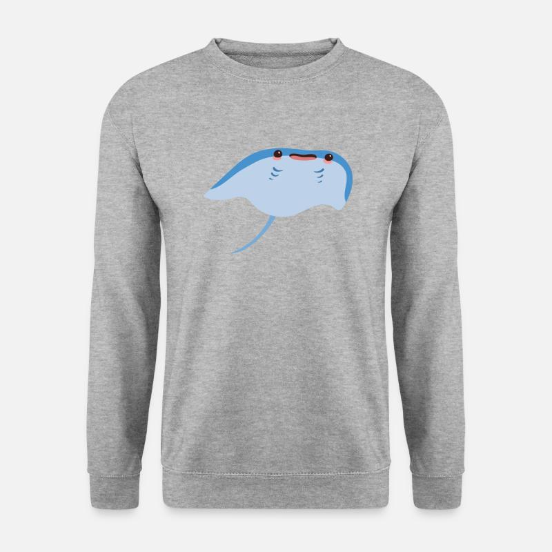 Stachelrochen - Unisex Pullover - Weißgrau meliert