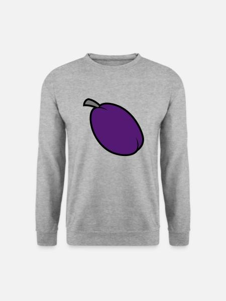 Pflaume - Unisex Pullover - Weißgrau meliert