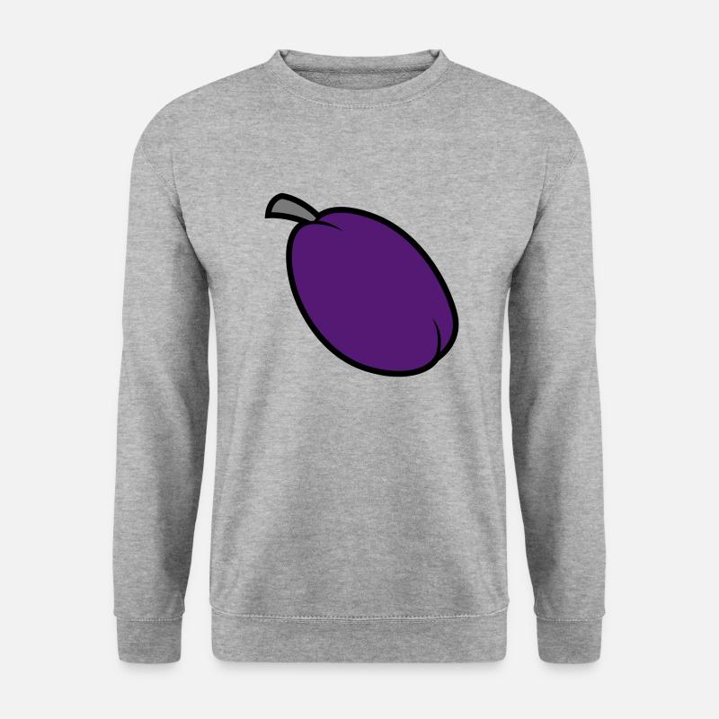 Pflaume - Unisex Pullover - Weißgrau meliert