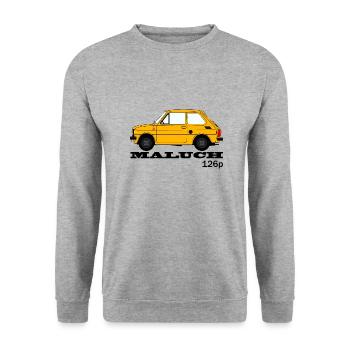 Polski samochud Maluch FIAT126P, Poland PRL fiacik - Unisex Sweatshirt - salt & pepper - Front - Alina (178cm) & Michal (187cm)