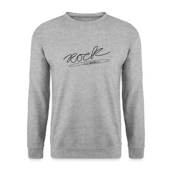 rock - Unisex Sweatshirt - salt & pepper - Front - Alina (178cm) & Michal (187cm)