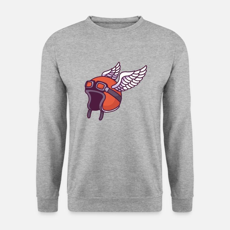Hermes Motorradhelm - Unisex Pullover - Weißgrau meliert