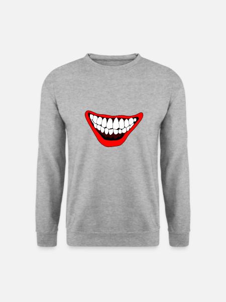 Halloween Böser Horror clown Joker Smile face - Unisex Pullover - Weißgrau meliert
