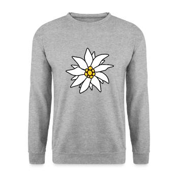 Edelweiss - Alpine flower - Unisex Sweatshirt - salt & pepper - Front - Alina (178cm) & Michal (187cm)