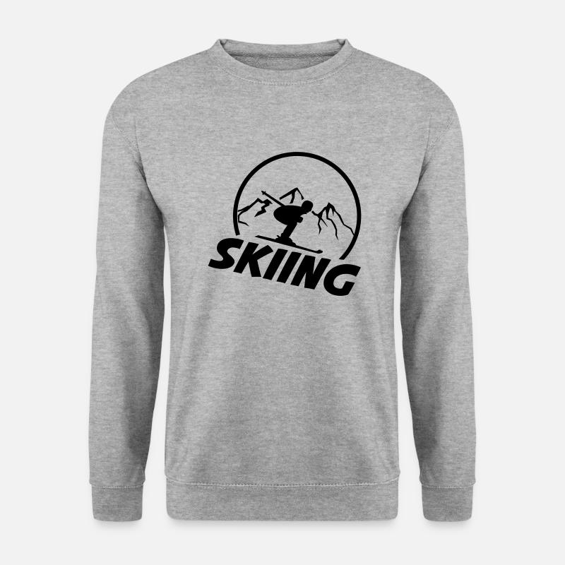 skiing - Unisex Pullover - Weißgrau meliert