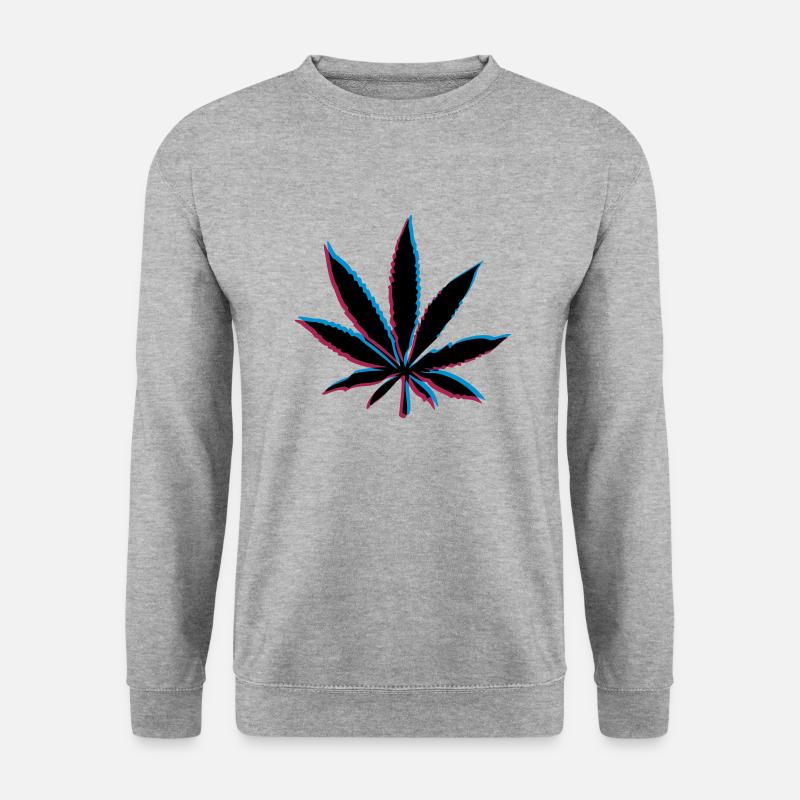 Weed 3D Effekt - Unisex Pullover - Weißgrau meliert