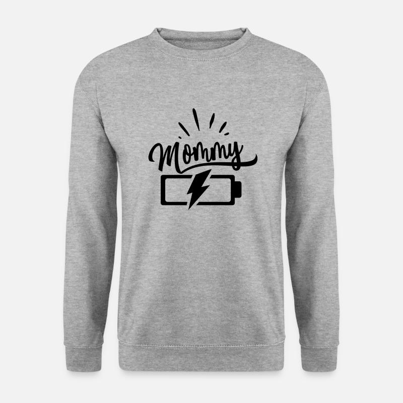 Mama Batterie schwarz - Unisex Pullover - Weißgrau meliert
