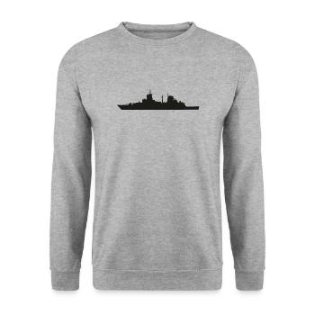 Frigate F125 (black) Baden-Württemberg class - Unisex Sweatshirt - salt & pepper - Front - Alina (178cm) & Michal (187cm)