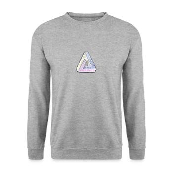 Penrose triangle impossible triangle as a comic - Unisex Sweatshirt - salt & pepper - Front - Alina (178cm) & Michal (187cm)