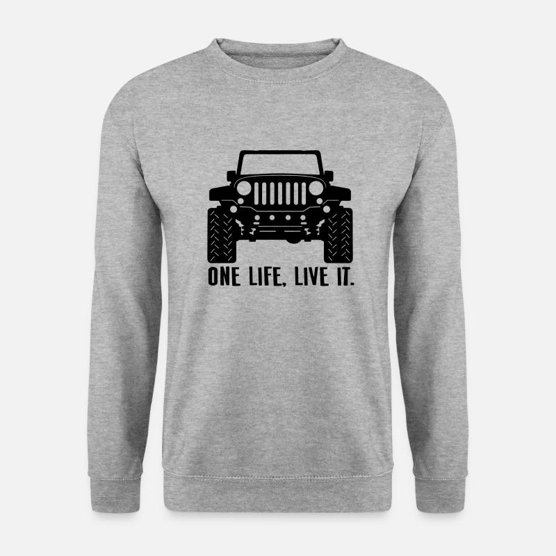 Jeep One Life, lebe es - Unisex Pullover - Weißgrau meliert