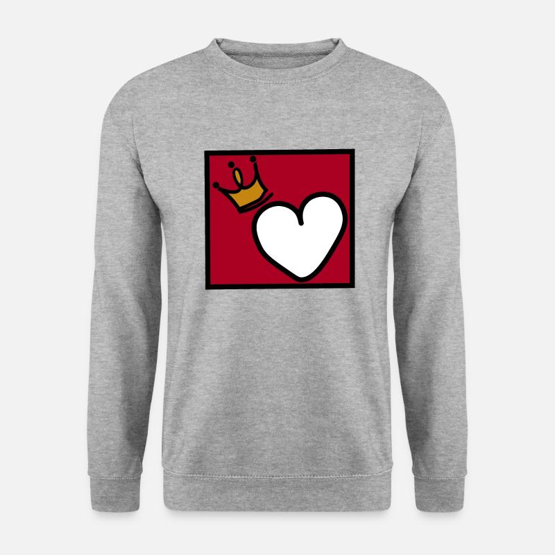 Herzkönigin - Unisex Pullover - Weißgrau meliert