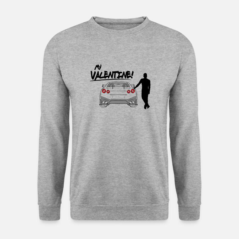 Valentinstag Auto Tuning Liebe - Unisex Pullover - Weißgrau meliert